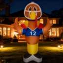 8ft Football Thanksgiving lnflatable Turkey Outdoor Decorations Blow Up Yard Turkey with Built-in LEDs for Yard//Garden/Lawn Decor