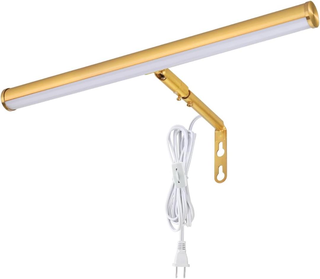 LED Picture Lights for Paintings Plug in, Adjustable Art Light Gallery Wall Light for Display Art Work, 14 Inch 4W 3000K Warm White, Gold Finish CRI90+, ETL Listed