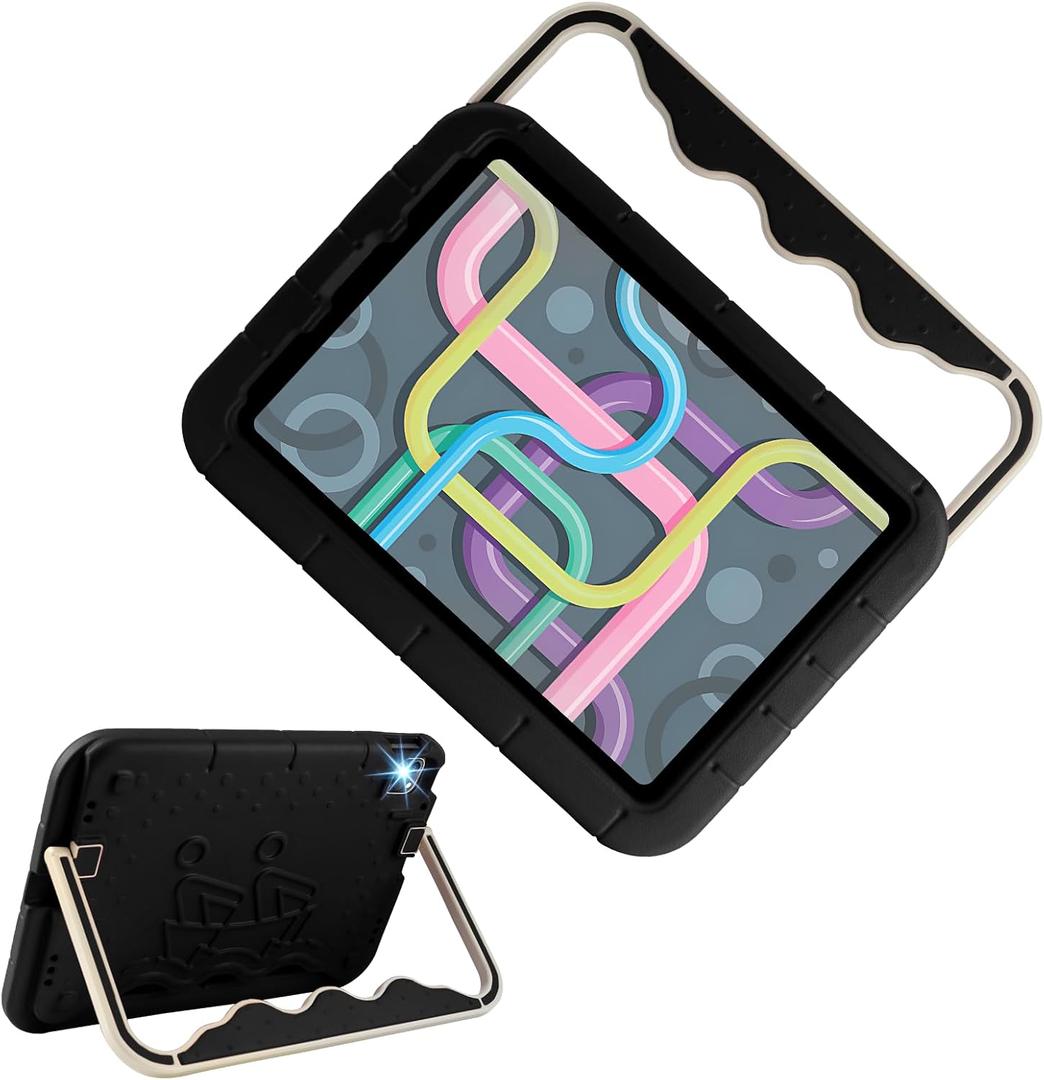 for Cute iPad Pro 11 inch Case 4th 3rd 2nd 1st Generation, EVA Super Protection Kids Cover for iPad Pro 11" with Handle Stand for Girls and Boys, Black