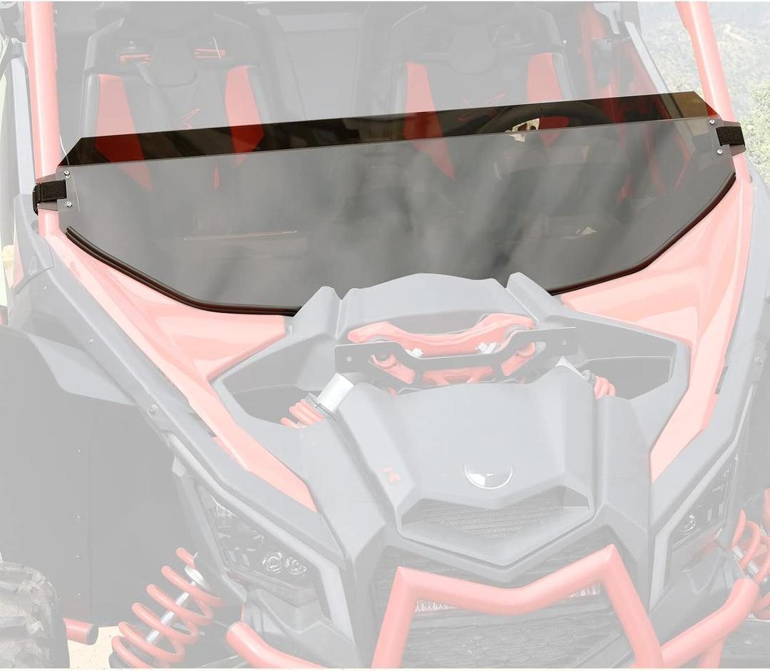 A & UTV PRO Maverick X3 Half Windshield Dark Tinted, Compatible with 2017-2025 Can Am Maverick X3 XRS XDS Turbo R Max,Dark Tint Standard Polycarbonate Construction Window | 250x Stronger Than Glass