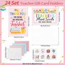 Capoda 24 Pack Teacher Appreciation Gift Card Holders Thank You Teacher Appreciation Cards Bulk With Envelope Sticker for Cash Money Teaching Week Birthday Retirement End of Year Gratitude Gift Idea