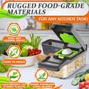 14-in-1 Vegetable Chopper with Container Veggie Chopper with Container and Lid Includes 6 Blades, Cheese Grater, Egg Separator | Finger Guard, Dishwasher Safe Veggie Dicer for Chips, Cubes, Strips