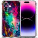 Case for iPhone 16,Colorful Universe Sky Drop Protection Shockproof Case TPU Full Body Protective Scratch-Resistant Cover for Apple iPhone 16