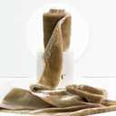 MEEDEE Camel Velvet Ribbon - 3 Inch Fringe, Raw Edge, Silk Velvet for Wreaths, Flower Bouquets, Photography, Dress Sash, Baby Showers, Wedding Decor (3 Yards)