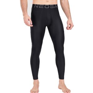 NEOSAN Men's Compression Leggings Base Layer Running Gym Pants (Black, XXL)
