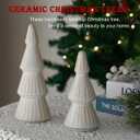 Christmas Decorations, Ceramic Christmas Tree, Small Farmhouse Christmas Decor Trees for Table Top, Mantle, Set of 2 (9.5" H & 7.5" H)
