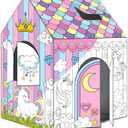 Unicorn Playhouse Cardboard Huge DIY Coloring Unicorn Large Spring Color Easy House Indoor Outdoor Art and Craft for Cardboard House to Color Decorate and Personalize 32"X 26"X 41"