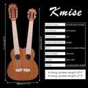 Kmise Double Neck Electric Tenor Ukulele, 4 & 8 String, Mahogany, Professional, Unique Professional Made Dual Neck Headstock with Gig Bag (Double Neck)