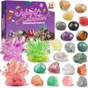 Grenfield Advent Calendar 2025, 24 Days Christmas Countdown Calendars with Crystal Growing Kit, Healing Crystals Gemstones Minerals Fossils Advent Calendars Science Kit Rocks Collection for Learning (#1)