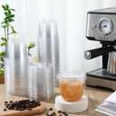 Baderke 50 Pcs Clear Plastic Cups with Strawless Sip Lids Disposable Round Bottom Togo Cups for Coffee Smoothie Cold Beverage Coffee Shops and Party Catering (10 oz)