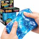 Squishy Stress Cube for Adults, Slow Rising Fidget Sensory Toy (Blue), Small