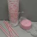 12 Pcs Pink Bow Plastic Cups with Lids and Straws 24 oz Reusable Coquette Bow Tumbler Aesthetic Drinking Coffee Cup for Women Birthday Wedding Bridal Shower Party Supplies