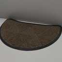 Smiry Half Circle Front Door Mat Outside Entrance, Heavy Duty Sturdy Natural Rubber Doormat, Trap Dirt and Moisture, Low Profile Mats for Indoor Outdoor Entry, Irregular Triangle (29.5x17, Brown)