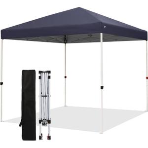 Northroad 8X8 FT Pop Up Canopy, Outdoor Instant Canopy Tent w/Carrying Bag, Portable Gazebo Shelter for Wedding Party, Commercial Event, Patio, Garden, Beach -Dark Grey