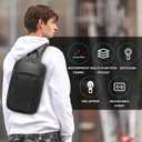 BANGE Sling Bag, Waterproof Shoulder bags with Pad Compartment, Crossbody Backpack for Men