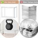 12 Pack Purse Organizer for Closet Size 14 Shoe Storage Box Stackable Acrylic Display Case Handbag Organizer with Magnetic Lid Transparent Storage Container for Sneaker, Boots, Hat, Book, Collectibles