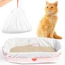 Cat Litter Bags, Litter Box Liners, Cat Box Liners, Litterbox Bags, 30 Pack, For Kitty Pan, Jumbo Size, Large, Heavy Duty, Poop Holder, Waste Supplies, Disposable, Unscented, Catliner With Drawstring