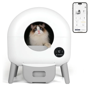 Self Cleaning Litter Box - Automatic Cat Litter Box self Cleaning, with 1 Roll Trash Bags and Mat, Small-White