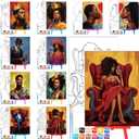 Blosssound 10 Set Pre Printed Canvas Pre Drawn Canvas Painting with Easel Kits 5" x 7" Outline Painting Panels for Beginners, DIY Craft Project, Party Favor, Home Decors(Couple)