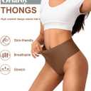 High Waisted Thongs Underwear for Women Seamless No Show Panties Soft Tagless High Cut Ladies Thong 6 Pack (XL)