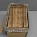 Meangood Jewelry Box Organizer for Women, 2 Layer Large Jewelry Storage Case, Rustic Wooden Jewelry Box with Mirror & Ring Tray for Necklace Earring Bracelets Rings, Vintage Style (Torched Wood)