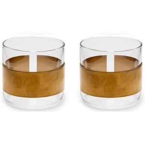Espresso Cups Set of 2 with Wooden Ring, 5 OZ High Borosilicate Espresso Shot Glass, Clear Small Expresso Shots Cup, Espresso Accessories