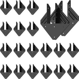 20 Pack Hurricane Ties for Rafter Brackets 2x4, 2x6 18-Gauge Joist Hangers Black, Truss Framing Brackets for Roof, Hurricane Clips for Rafters Powder Coated