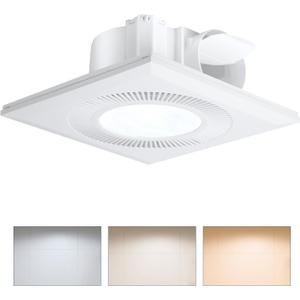 Bathroom Vent Fan with Light, Bathroom Exhaust Fan with LED Light Adjustable, Quiet 1.0 Sones Three Color Temperatures 2700k/4000k/5700k, 110 CFM,Ceiling Mount Ventilation for Home/Bath/Office (Pearl White)