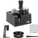 IKAPE 53MM Black Espresso Tool Set 8 IN 1, Coffee Tamper, Distributor, Magnetic Funnel, Puck Screen, Tamper Station, Stirrer Distribution Tool, Cleaning Towel and Brush