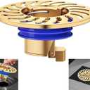QruiLanTu Odor Proof Floor Drain，Shower Floor Drain Backflow Preventer，One Way Drain Valve，Brass Drain Filter，Prevent Backflow, Prevent Anti-Odor Dispersion in Bathroom and Kitchen(Brass)