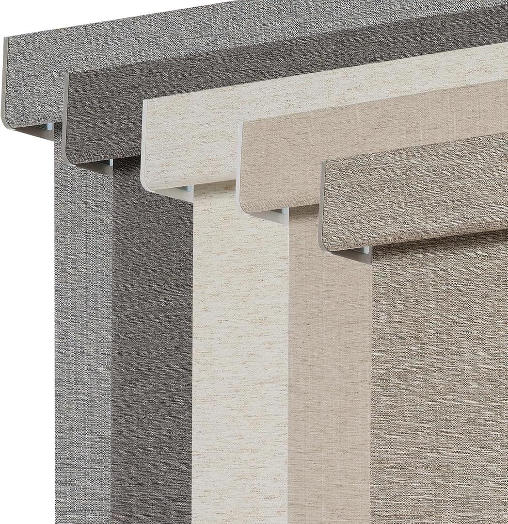 Persilux Blackout Roller Shades for Window Blinds,Cordless,Linen Fabric,Thermal Insulated Fabric UV Protection Shades for Home,Office,Bedroom,Door,Blackout-Light Brown,34 1/5" W X 64" H