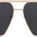SOJOS Retro Oversized Square Polarized Sunglasses for Women Men Vintage Shades Classic Large Metal Sun Glasses