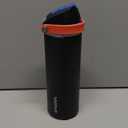 Insulated Water Bottle with Straw - Encool Stainless Steel Water Bottle with Push Button Lid, Leak-Proof & BPA-Free, Keeps Cold for 24 Hours for Sports, Travel, Gym (24 oz, Oil Black)