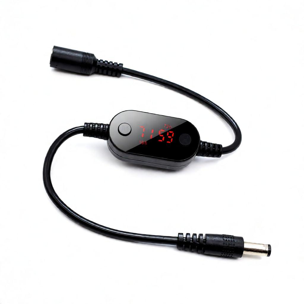 Automatic DC Router Rebooter Cable - Fixes Constant Internet Drops & Wi-Fi Lag - 24/48/72H Auto Restart Timer for Modems, Security Cameras - DC 5V-15V 5.5x2.1mm - Ensures 24/7 Uptime