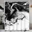 Black and White 60Wx72H Shower Curtain Abstract Gery Marble Modern Neutral Ombre Minimalist Elegant Ink Texture Chic Simple Bathroom Curtain Set Aesthetic Bath Bathroom Accessories Decor