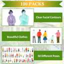 Namalu 100 Pcs Mini People Figurines 1: 150 Scale 0.47 Inch Museum Architectural Painted Tiny Model Sitting and Standing Plastic People Assorted Poses Model Trains for Miniature Scenes