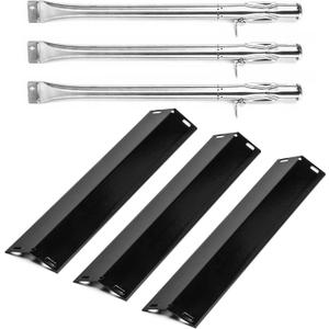 Utheer Grill Parts for Pit Boss Pro Series 1100 Wood Pellet & Gas Combo, Stainless Steel Burner Tube, Heat Plate Shield, Heavy Duty Grill Replacement Parts