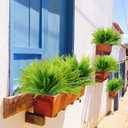 Ouddy Decor 12 Bundles Artificial Boston Ferns Artificial Plants Outdoor Greenery Stems Faux Shrubs UV Resistant for Garden Front Porch Table Window Box Home Decorations
