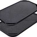 SENSARTE Nonstick Griddle Grill Pan, Pro-Grid Reversible Grill & Griddle Pan, Two Burner Cast Aluminum, Portable for Indoor Stovetop or Outdoor Camping BBQ, 19.5" x 10.7" (19.5"x10.7", Black)