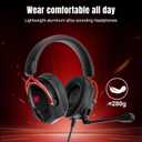 IMYB A88 Gaming Headset with Mic for Ps5, Pc, Xbox One Series X/s, Ps4, Switch, Stereo Wired Noise Cancelling Headphones with Microphone for Computer, Laptop, Mac, Nintendo, Games (Red)