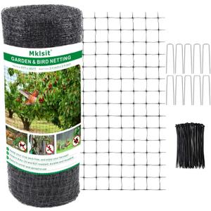 Mklsit Deer Netting Fence, 8ft x 100ft Bird Netting Heavy Duty Garden Netting for Garden Protection Fruit Trees Vegetable Plants Against Birds, Deer and Other Animals (Black)