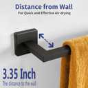 Matte Black Towel Bar, 16 Inch Towel Rack for Bathroom Wall Mounted, Thicken Stainless Steel Heavy Duty Hand Towel Holder, Space Saving Towel Rod Modern Home Decor