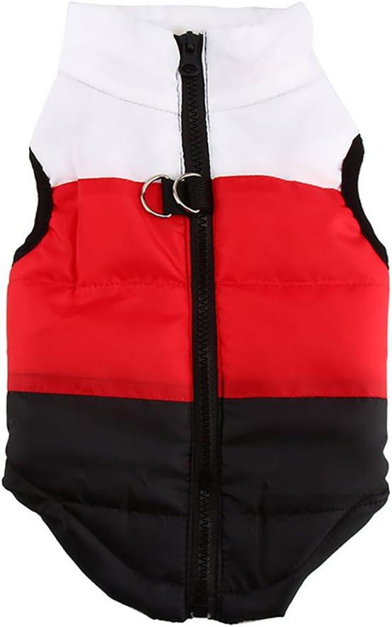 Winter Dog Vest - Waterproof & Windproof Warm Coat for Small/Medium Dogs in White/Red/Black - XS (XS(Back:9.0", Chest:13.5", 3.0-5.0lbs))