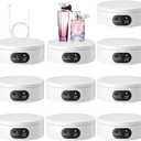 Hoteam Turner Cup Rotating Display Stand for Epoxy Glitter Tumbler Display Turner 360 Degree Tumbler Spinner Automatic Spinning Rotating Platform Mute Photography Turntable(White,10 Pcs)