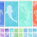 Thin Turkish Beach Towel Lightweight Quick Dry Absorbent Cotton Bathroom Bath Pool Swim Towels Extra Large Oversized Sand Free Beach Accessories Essentials Cloud Gifts for Adult (X-Large(79 x 36 inches,200 x 90 cm), 4 Pack Dark Blue Turtles)