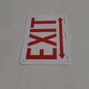 Accuform MADM630VP Sign, "EXIT (Arrow)", 7" Length x 10" Width x 0.055" Thickness, Plastic, 7" x 10", Red on White