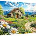 YOYA Large Diamond Art Kits for Adults, DIY Landscape 5D Large Diamond Painting Kits, Round Full Drill Diamond Art Flowers House, Diamond Painting Gem Art and Crafts for Home Decor 27.5 x 15.7 Inch
