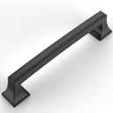 Amerdeco 10 Pack Matte Black Cabinet Pulls 5 Inch(128mm) Hole Center Cabinet Hardware Kitchen Cabinet Handles for Bathroom Drawer Pulls Dresser Pulls ZH0010