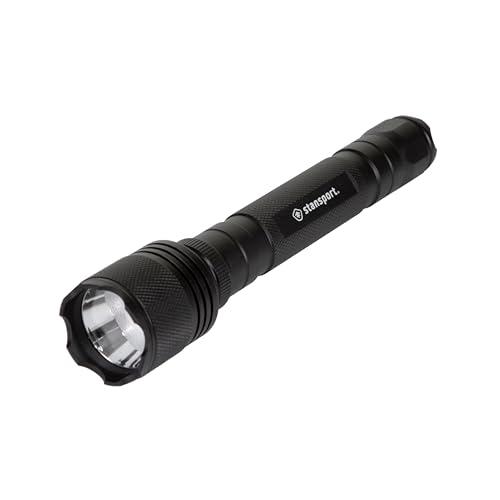 Stansport Heavy-Duty Tactical Flashlight W/Batteries - Cree T6 Bulb - 500 Lm, Black, One Size, 102-500, Black
