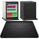 Fasmov Mini Fridge Silicone Mat with Raised Edges, 24''x24''x0.8'', Refrigerator Floor Protector Mat, Under Refrigerator Mat Mini Fridge Drip Pan Prevents Appliance Leakage Water Spills, Black